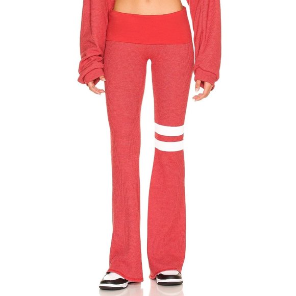 Boys Lie Pants - Boys Lie Broken Record Thermal Fold Over Pants in Red Small